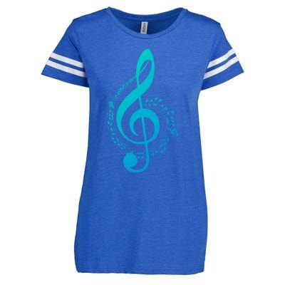 Music Note White Treble Clef Musical Symbol For Musician Gift Enza Ladies Jersey Football T-Shirt