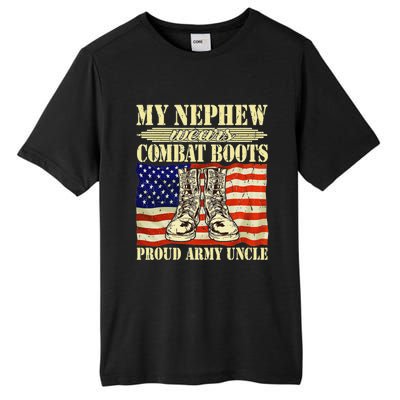 My Nephew Wears Combat Boots Military Proud Army Uncle Gift Tall Fusion ChromaSoft Performance T-Shirt