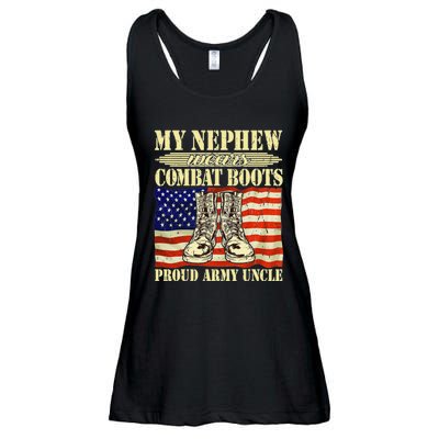 My Nephew Wears Combat Boots Military Proud Army Uncle Gift Ladies Essential Flowy Tank