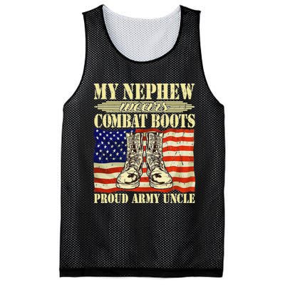 My Nephew Wears Combat Boots Military Proud Army Uncle Gift Mesh Reversible Basketball Jersey Tank