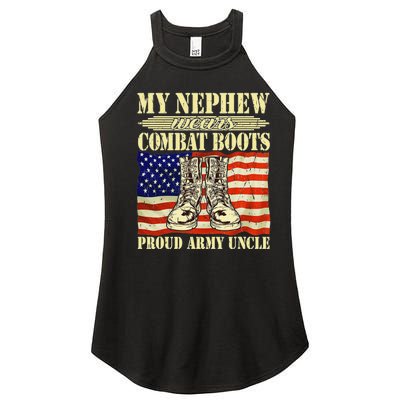 My Nephew Wears Combat Boots Military Proud Army Uncle Gift Women's Perfect Tri Rocker Tank