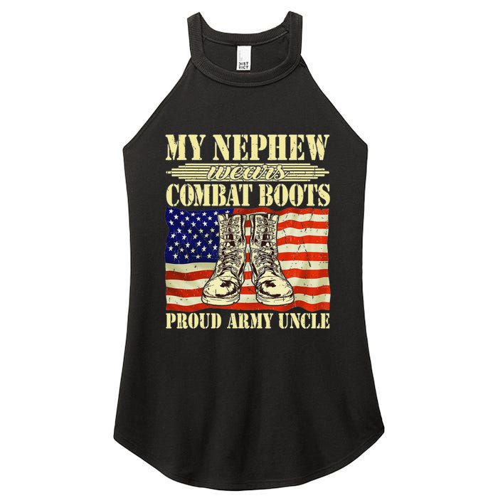 My Nephew Wears Combat Boots Military Proud Army Uncle Gift Women's Perfect Tri Rocker Tank