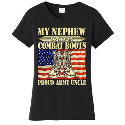 My Nephew Wears Combat Boots Military Proud Army Uncle Gift Women's T-Shirt