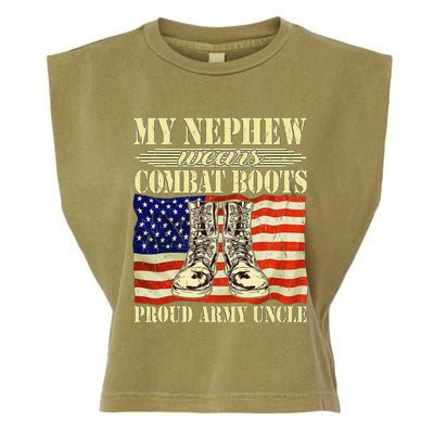 My Nephew Wears Combat Boots Military Proud Army Uncle Gift Garment-Dyed Women's Muscle Tee