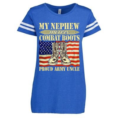 My Nephew Wears Combat Boots Military Proud Army Uncle Gift Enza Ladies Jersey Football T-Shirt