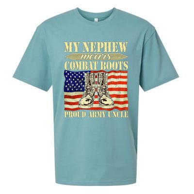 My Nephew Wears Combat Boots Military Proud Army Uncle Gift Sueded Cloud Jersey T-Shirt