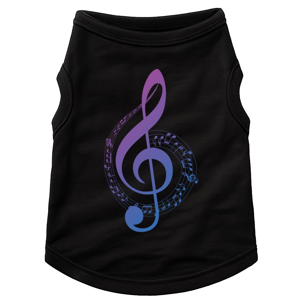 Music Note White Treble Clef Musical Symbol For Musician Gift Doggie Tank