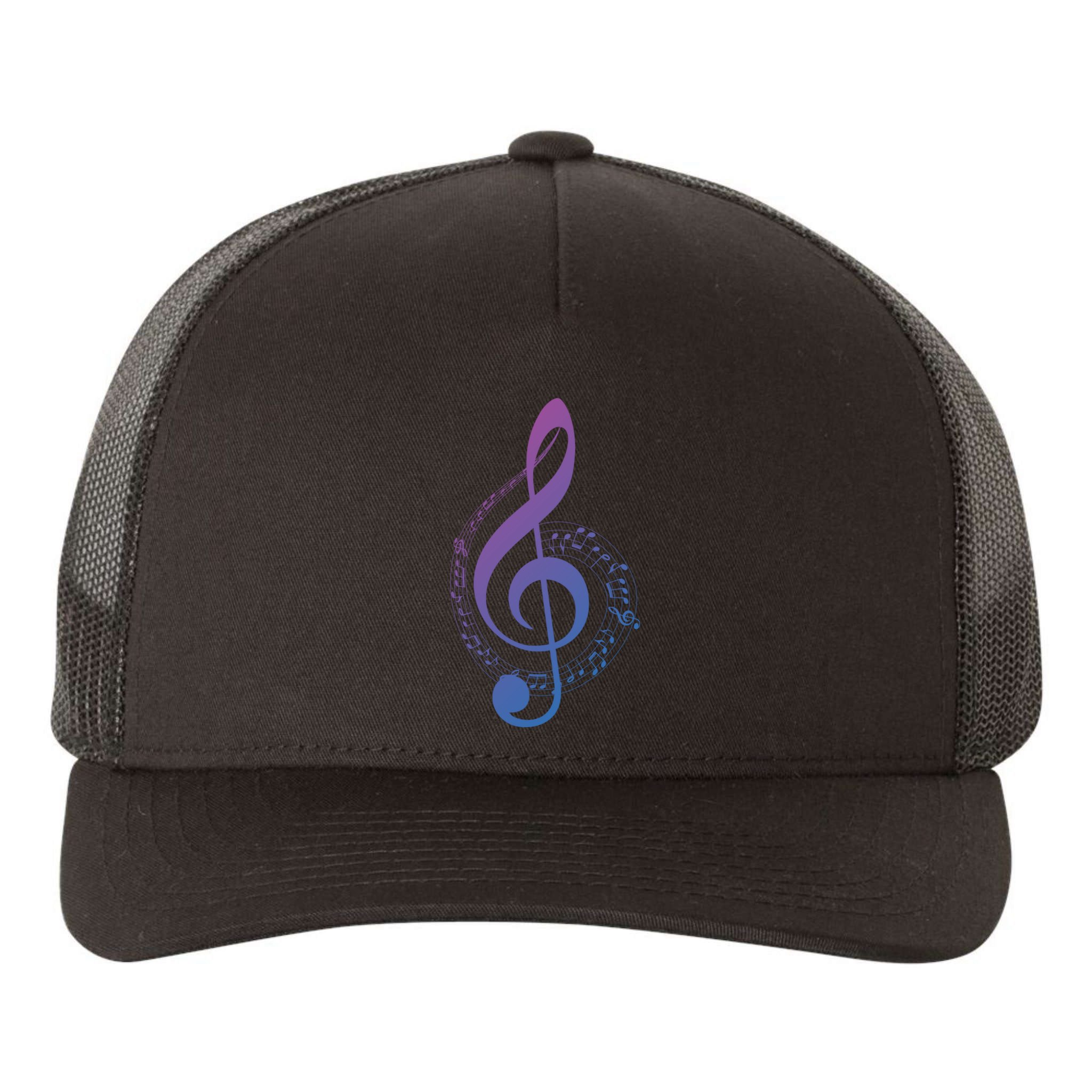 Music Note White Treble Clef Musical Symbol For Musician Gift Yupoong Adult 5-Panel Trucker Hat