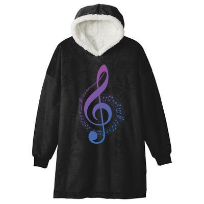 Music Note White Treble Clef Musical Symbol For Musician Gift Hooded Wearable Blanket