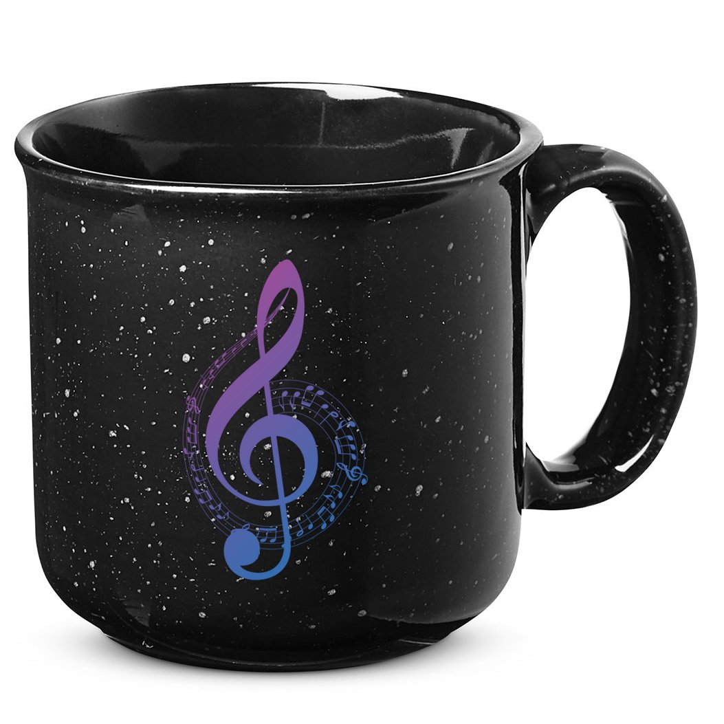 Music Note White Treble Clef Musical Symbol For Musician Gift 15oz Campfire Ceramic Mug