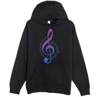 Music Note White Treble Clef Musical Symbol For Musician Gift Premium Pullover Hoodie