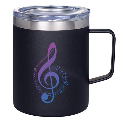 Music Note White Treble Clef Musical Symbol For Musician Gift 12oz Stainless Steel Coffee Mug