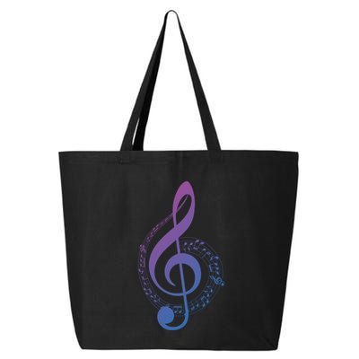 Music Note White Treble Clef Musical Symbol For Musician Gift 25L Jumbo Tote