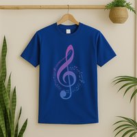 Music Note White Treble Clef Musical Symbol For Musician Gift T-Shirt