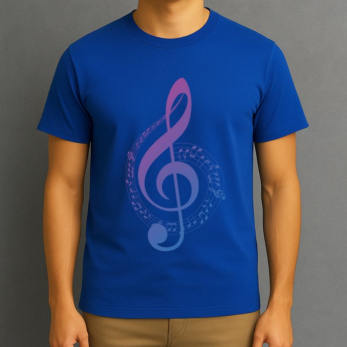 Music Note White Treble Clef Musical Symbol For Musician Gift T-Shirt