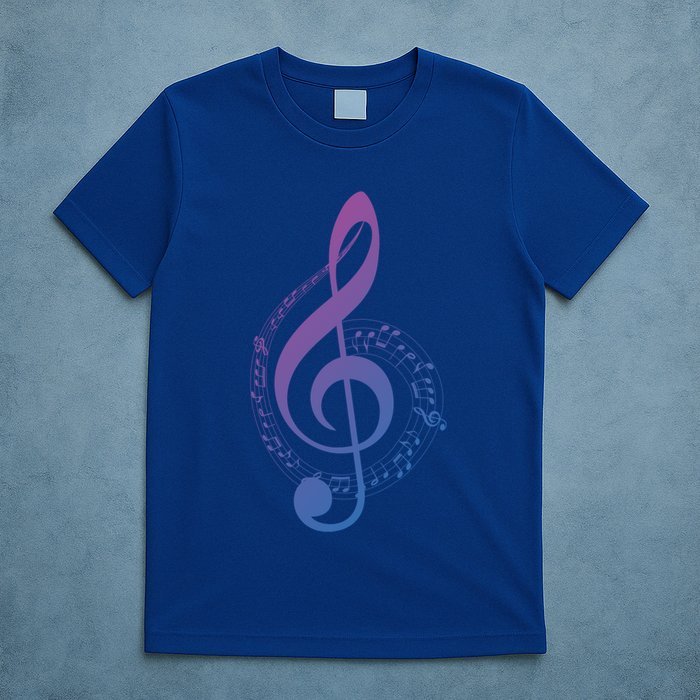 Music Note White Treble Clef Musical Symbol For Musician Gift T-Shirt
