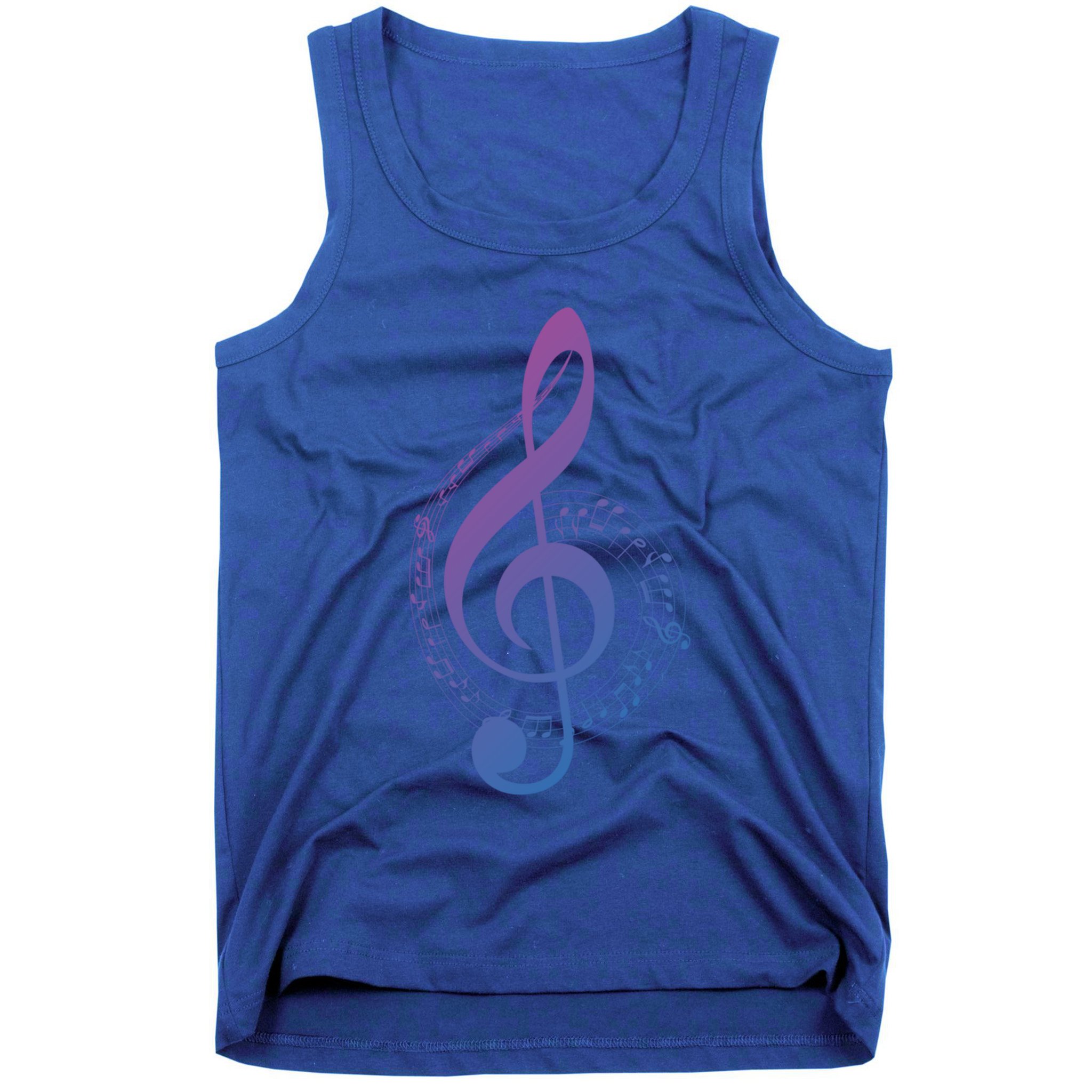 Music Note White Treble Clef Musical Symbol For Musician Gift Tank Top
