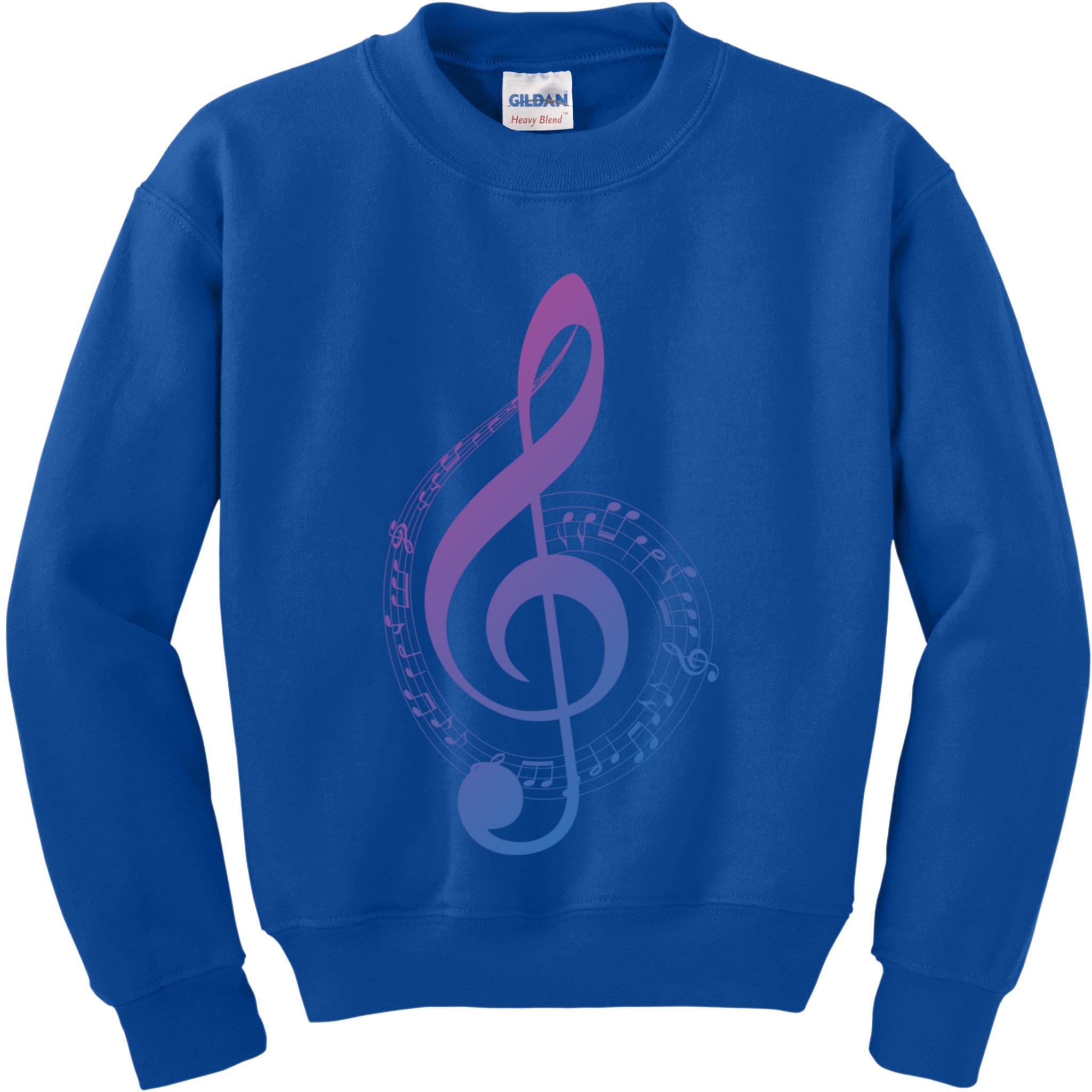 Music Note White Treble Clef Musical Symbol For Musician Gift Kids Sweatshirt