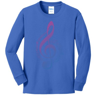 Music Note White Treble Clef Musical Symbol For Musician Gift Kids Long Sleeve Shirt