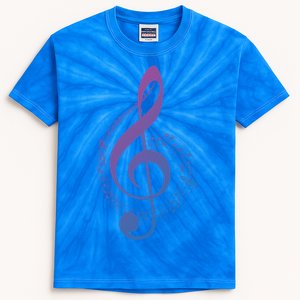 Music Note White Treble Clef Musical Symbol For Musician Gift Kids Tie-Dye T-Shirt