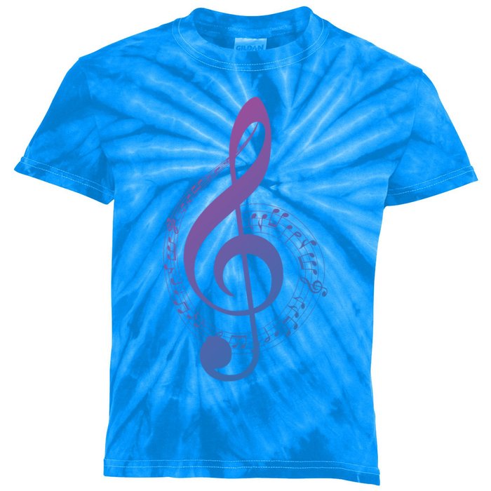 Music Note White Treble Clef Musical Symbol For Musician Gift Kids Tie-Dye T-Shirt