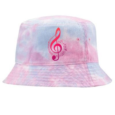 Music Note White Treble Clef Musical Symbol For Musician Gift Tie-Dyed Bucket Hat