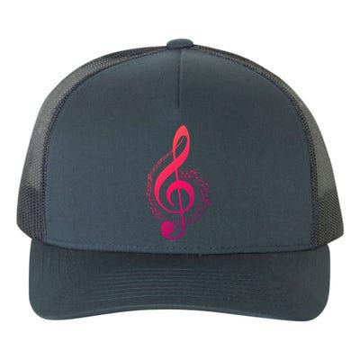 Music Note White Treble Clef Musical Symbol For Musician Gift Yupoong Adult 5-Panel Trucker Hat