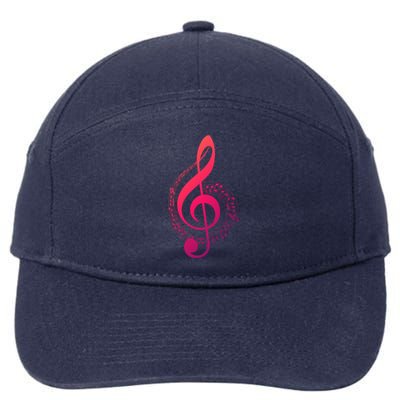 Music Note White Treble Clef Musical Symbol For Musician Gift 7-Panel Snapback Hat