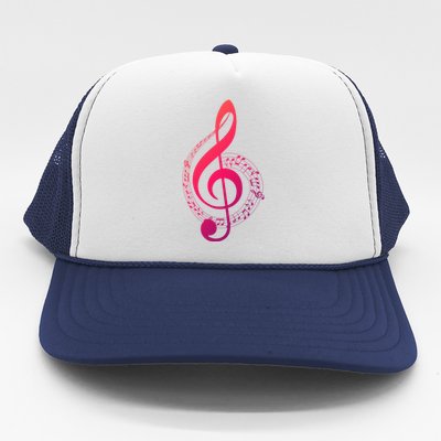 Music Note White Treble Clef Musical Symbol For Musician Gift Trucker Hat