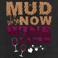 Mud Now Wine Later Obstacle Run Group Outfit 7 Panel Mesh Trucker Snapback Hat