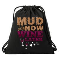 Mud Now Wine Later Obstacle Run Group Outfit Drawstring Bag