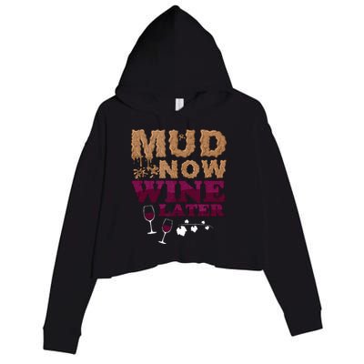 Mud Now Wine Later Obstacle Run Group Outfit Crop Fleece Hoodie