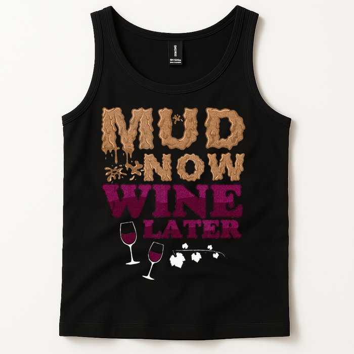 Mud Now Wine Later Obstacle Run Group Outfit Tank Top