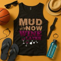 Mud Now Wine Later Obstacle Run Group Outfit Tank Top