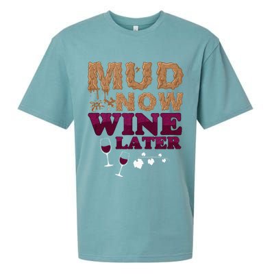 Mud Now Wine Later Obstacle Run Group Outfit Sueded Cloud Jersey T-Shirt