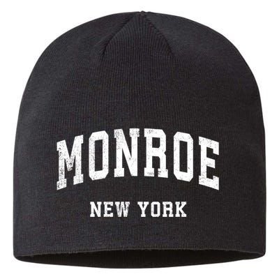 Monroe New York Ny Vintage Athletic Sports Design Sustainable Beanie