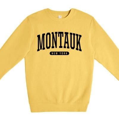 Montauk New York Souvenirs College Style Montauk New York Souvenir Premium Crewneck Sweatshirt