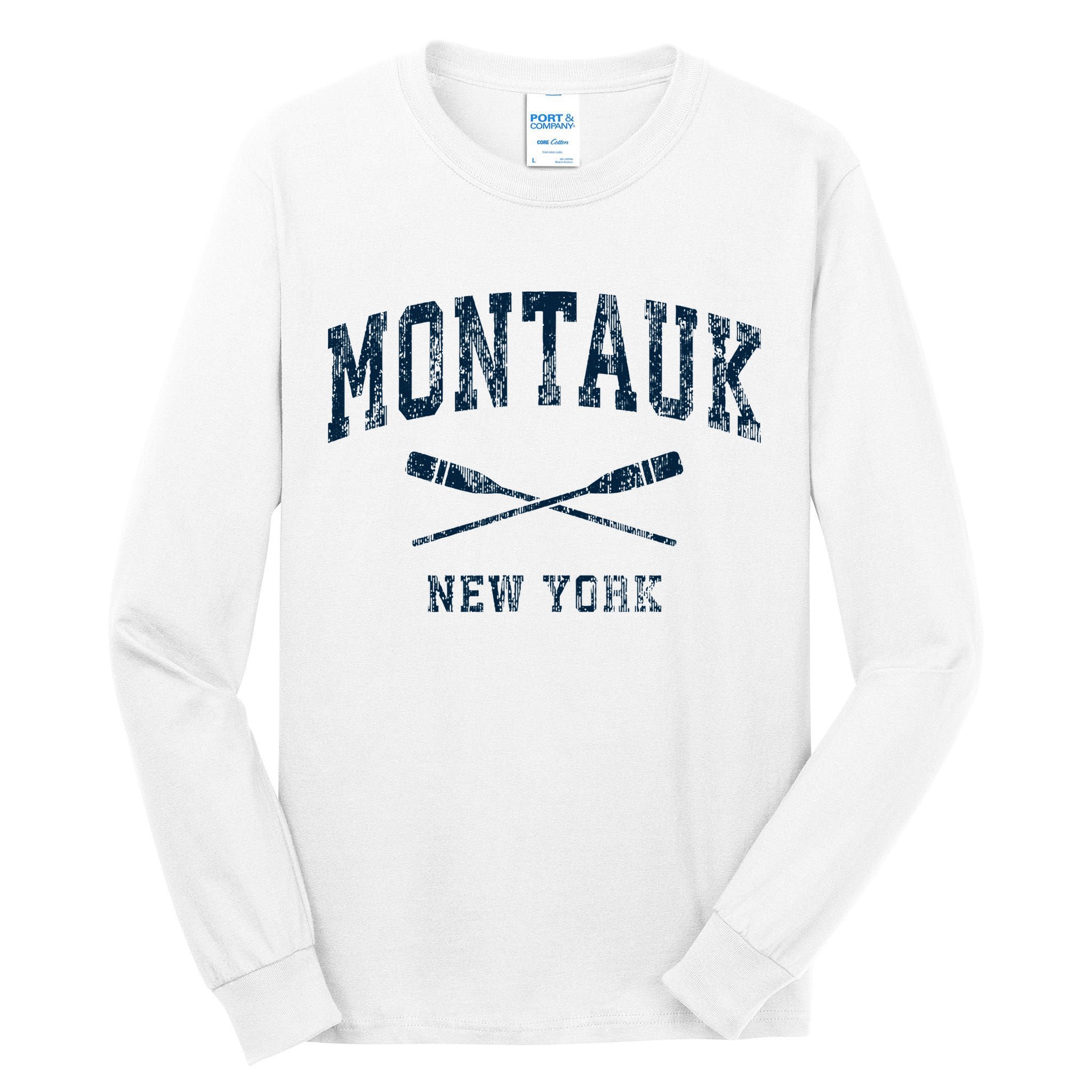 Montauk New York Vintage Nautical Paddles Sports Oars Tall Long Sleeve T-Shirt