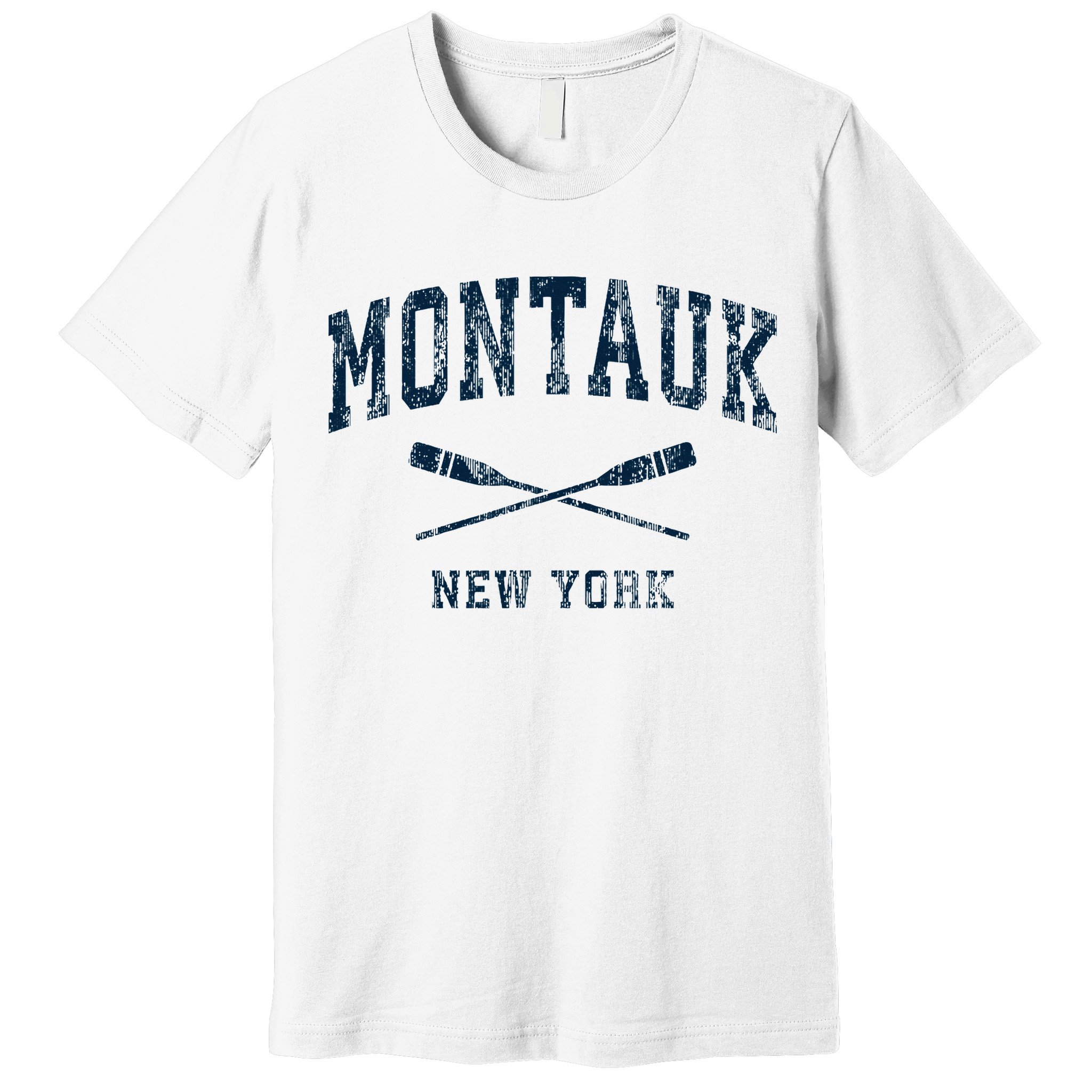 Montauk New York Vintage Nautical Paddles Sports Oars Premium T-Shirt