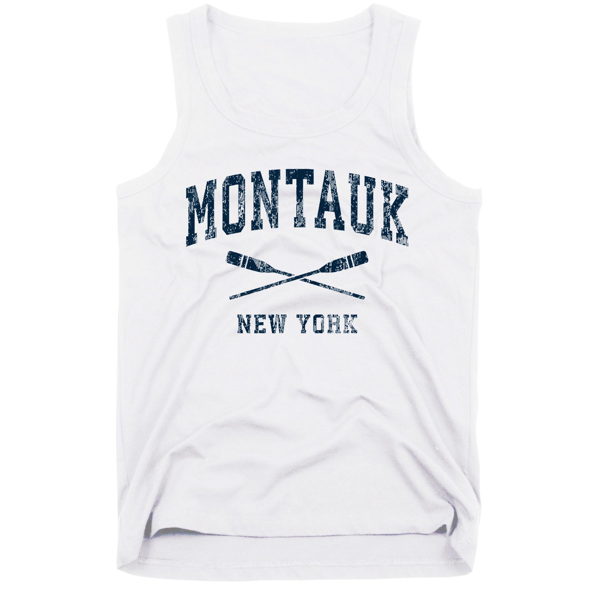 Montauk New York Vintage Nautical Paddles Sports Oars Tank Top