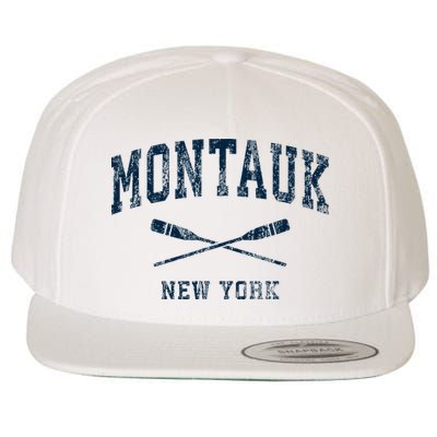 Montauk New York Vintage Nautical Paddles Sports Oars Wool Snapback Cap