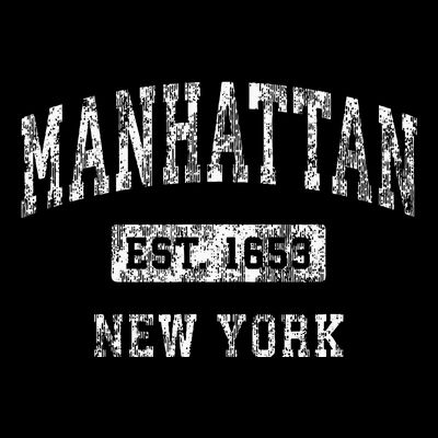 Manhattan New York Ny Vintage Established Sports T-Shirt