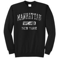 Manhattan New York Ny Vintage Established Sweatshirt