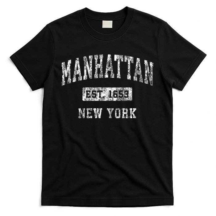 Manhattan New York Ny Vintage Established T-Shirt