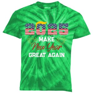 Make New Year Great Again Happy New Years Eve Day 2025 Kids Tie-Dye T-Shirt