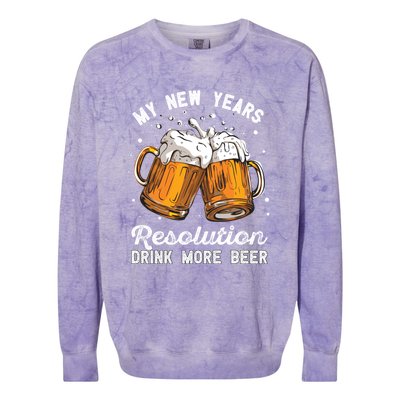 My New Years Resolution Beer Funny Chers Hny Eve Gift Colorblast Crewneck Sweatshirt