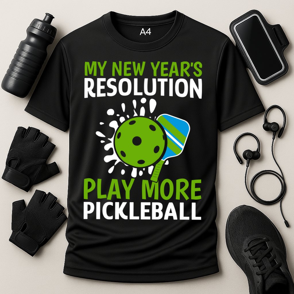 My New Year's Play More Pickleball Gift For Pickleball Lovers Cooling Performance Crew T-Shirt