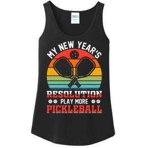 My New Year's Resolution Play More Pickleball Ladies Essential Tank