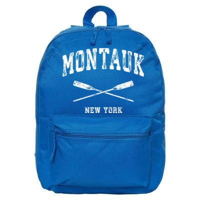 Montauk New York Vintage Nautical Crossed Oars Cute Gift 16 in Basic Backpack