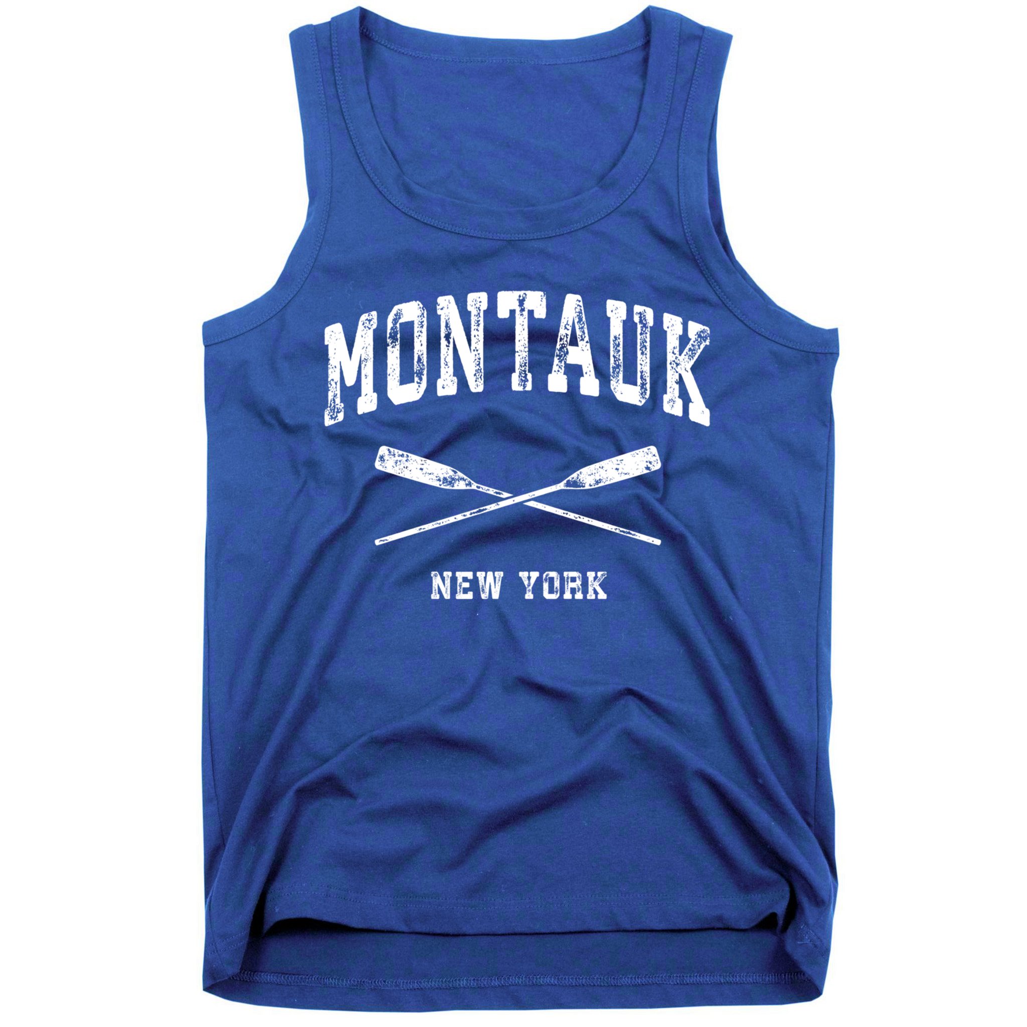 Montauk New York Vintage Nautical Crossed Oars Cute Gift Tank Top